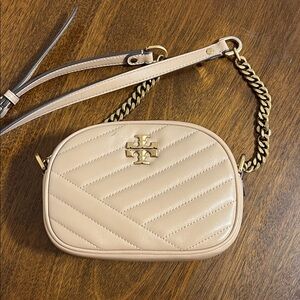 Tory Burch Tan Quilted Crossbody Bag